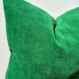 Green Chenille Pillowcase, Kelly Soft Throw Pillow, Christmas Pillows, Fall Decor, 20x20 - thumbnail 3