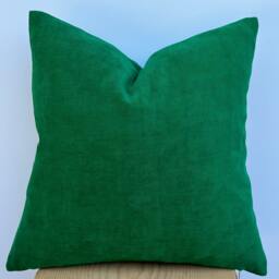 Green Chenille Pillowcase, Kelly Soft Throw Pillow, Christmas Pillows, Fall Decor, 20x20 - thumbnail 4