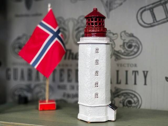 Handmade Ceramic Lighthouse Candle Holder - Kvitsoy Fyr, Norway. Ceramic Miniature Unique Gift. Tiny Clay Lighthouse. Christmas Suvena - image 1