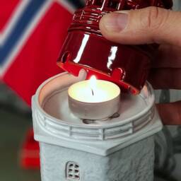 Handmade Ceramic Lighthouse Candle Holder - Kvitsoy Fyr, Norway. Ceramic Miniature Unique Gift. Tiny Clay Lighthouse. Christmas Suvena - thumbnail 3
