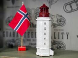 Handmade Ceramic Lighthouse Candle Holder - Kvitsoy Fyr, Norway. Ceramic Miniature Unique Gift. Tiny Clay Lighthouse. Christmas Suvena - thumbnail 1