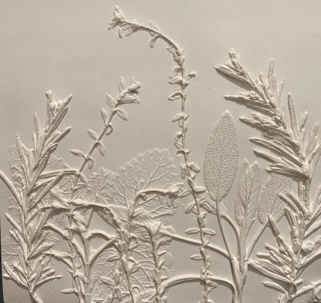 The Herb Garden - Hand Made Botanical Plaster Wall Hanging - image 1