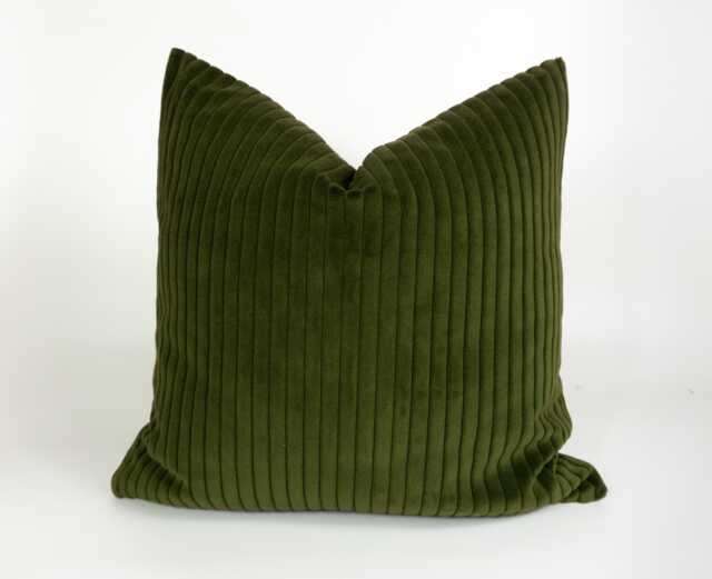 Extra Thick Jumbo Cord Velvet Dark Green Cushion Covers - Pillow Covers, Corduroy Home Decor - All Sizes - image 1