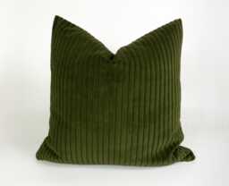 Extra Thick Jumbo Cord Velvet Dark Green Cushion Covers - Pillow Covers, Corduroy Home Decor - All Sizes