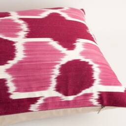 Handwoven Silk Luxury Pink Red Chevron Ikat Pillow Cover Pillows Throw Accent Couch Decorative For - thumbnail 3