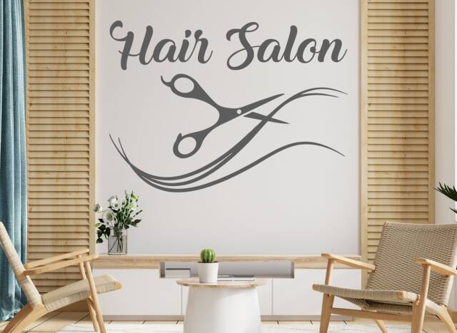 Hair Salon Wall Decal Scissors & Stylist Tools, Beauty Shop Decor 2442 - image 1