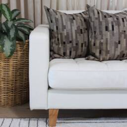 Brown & Beige Striped Chenille Throw Pillow Cover Upholstery Fabric Pillowcase Square Lumbar - thumbnail 4