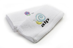 Personalized Kids Towel Embroidered Snail Design, Turkish Cotton