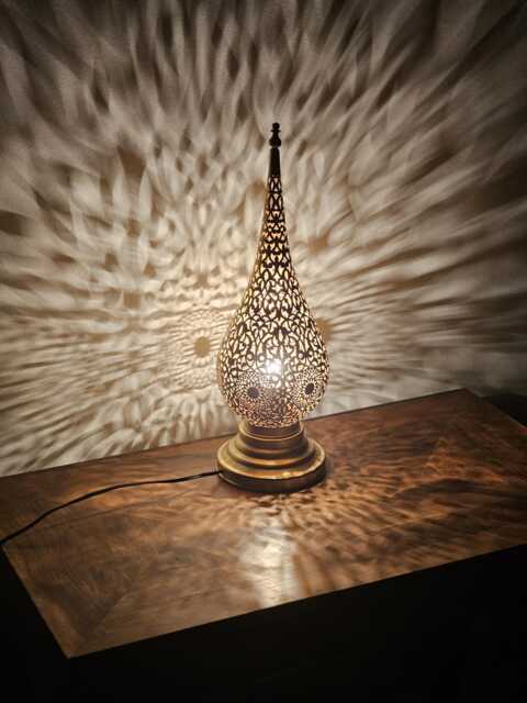 Moroccan Table Lamp in Brass - image 1