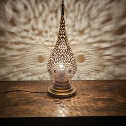 Moroccan Table Lamp in Brass - thumbnail 2