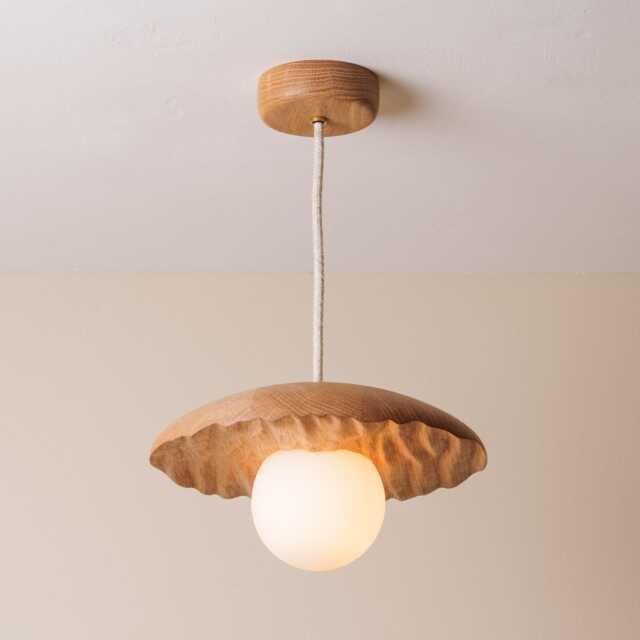 Porth Pendant Light in Solid Oak - image 1
