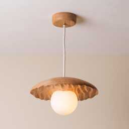 Porth Pendant Light in Solid Oak - thumbnail 1