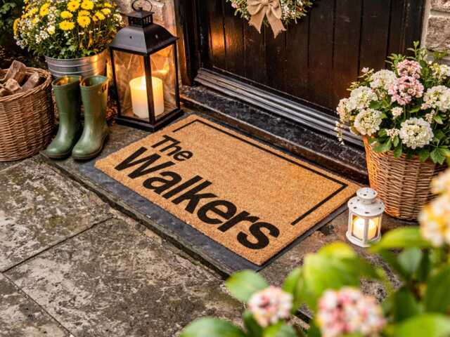 Bold Typography Welcome Mat - Personalized The Walkers House Front Porch - image 1