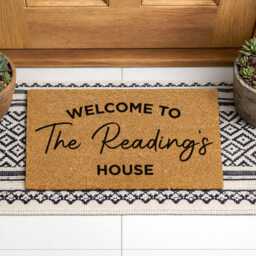Bold Typography Welcome Mat - Personalized The Walkers House Front Porch - thumbnail 4