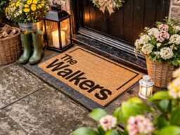 Bold Typography Welcome Mat - Personalized The Walkers House Front Porch - thumbnail 1