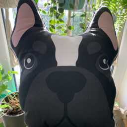 Printed Black & White Frenchie Pillow/French Bulldog Svg Design/Frenchie Mom Gift/French Pillow/Dog Pillow/Animal Plush/stuffed Toy - thumbnail 3