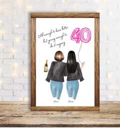 40Th Birthday Best Friend Personalised Print Gift - thumbnail 1