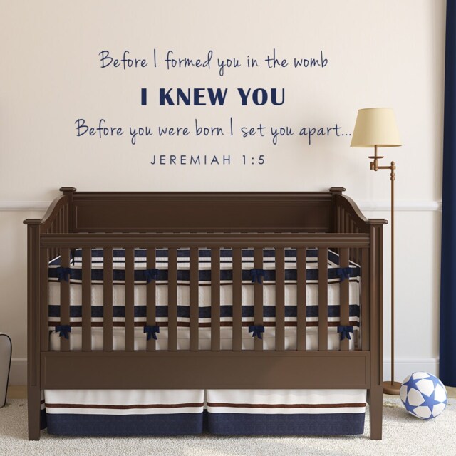 Before I Formed You in The Womb Christian Scripture Wall Decal - Baby Nursery Decal- 055 - image 1