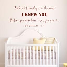 Before I Formed You in The Womb Christian Scripture Wall Decal - Baby Nursery Decal- 055 - thumbnail 2