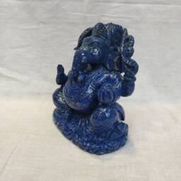 Lapis Lazuli Ganesha Statue, Handcarved Lord Ganesh Gemstone Figurine, Spiritual Home Decor Altar Gift - thumbnail 2
