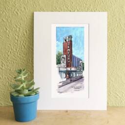 20Th Century Theater Watercolor Print, Cincinnati, Ohio, Oakley, Cincinnati Art - thumbnail 2