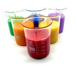 Lab Beaker Candle Soy Wax Gift Set, Rainbow Science Candles, Scientist Gifts, Home Decor, Chemistry, Biology, Vegan, Nerdy Candles - thumbnail 2