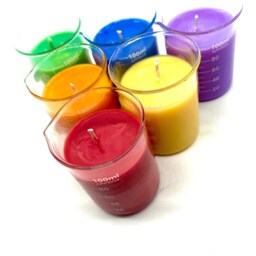 Lab Beaker Candle Soy Wax Gift Set, Rainbow Science Candles, Scientist Gifts, Home Decor, Chemistry, Biology, Vegan, Nerdy Candles - thumbnail 3