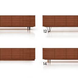 Mid-Century Sideboard, Dresser, Commode, Credenza Made Of Oak Veneer - Teak Colour Livlo T-S08 - thumbnail 2