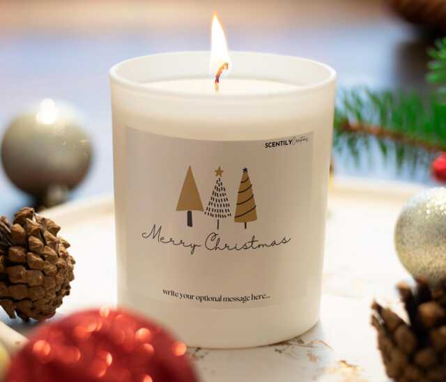 Merry Christmas Tree Candle Holidays Season Gift Personalised Wife Xmas Present Festive Scented Family Gifting - image 1