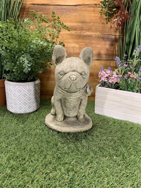 Stone Garden Sitting French Bulldog Frenchie Dog Puppy Gift Ornament Statue - image 1