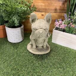 Stone Garden Sitting French Bulldog Frenchie Dog Puppy Gift Ornament Statue - thumbnail 2