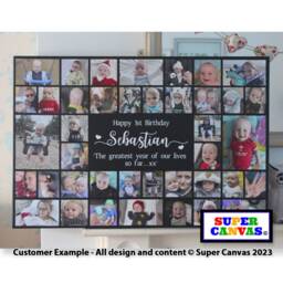 First 1st Birthday Personalised Custom 40 Picture Photo Collage Party Display Framed Canvas Print Son Daughter Grandchild Gift - thumbnail 2