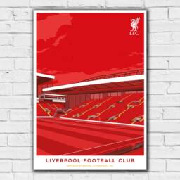 Liverpool Fc Print - Anfield Illustration Red Stands Poster Lfc Football Art - thumbnail 2