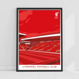Liverpool Fc Print - Anfield Illustration Red Stands Poster Lfc Football Art - thumbnail 1