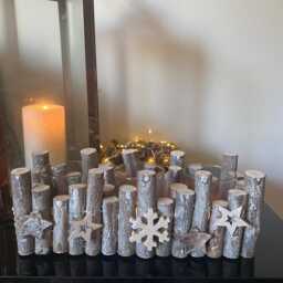 Christmas Candle Tealight Holder Xmas Birch Wood Dining Table Hold 3 Candles Ornament Decoration Home Decor Tableware - thumbnail 3
