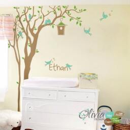 Baby Nursery Large White Tree Decal Huge Tree Wall Wall Art Tattoo Mural Stickers Decals Decor - Nt031 - thumbnail 3