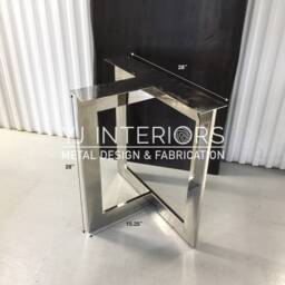Mirror Chrome Table Legs Stainless Steel Dining Or Desk Legs - Set Of 2 - thumbnail 2