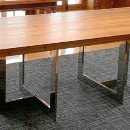 Mirror Chrome Table Legs Stainless Steel Dining Or Desk Legs - Set Of 2 - thumbnail 4