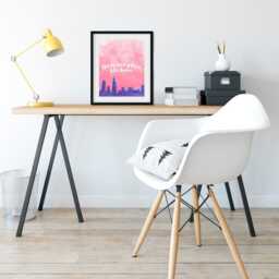 Chicago Gift - Skyline Wall Art Chitown Artwork Print At Home Download 8x10 Printable Pink Purple Watercolor - thumbnail 2