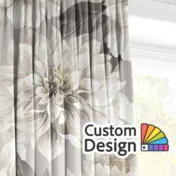 Silver Grey Floral Eyelet Blackout Curtains Elegant Flower Window Drapes Botanical Curtain Panels Thermal Room Darkening - thumbnail 2
