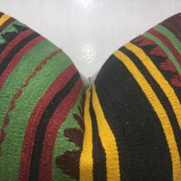 Vintage Kilim Pillow Cover - 24x24, Turkish Handwoven Cushion - thumbnail 2