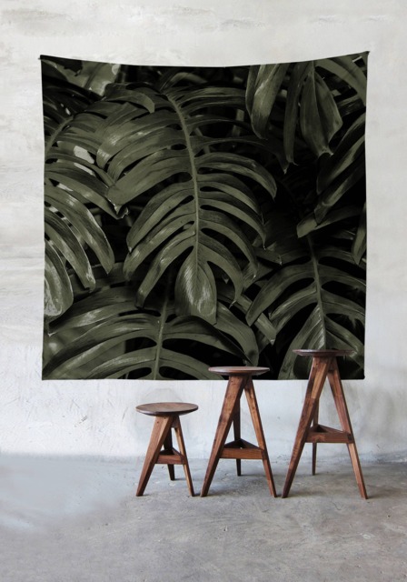 Monstera Leaves Green- Wall Tapestry - Tapestry Exotic Hangings Wanderlust Bohemian Home Decor Dorm T#4 - image 1