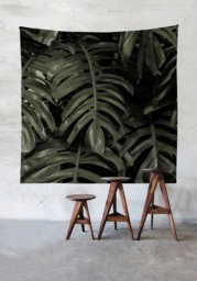 Monstera Leaves Green- Wall Tapestry - Tapestry Exotic Hangings Wanderlust Bohemian Home Decor Dorm T#4 - thumbnail 1