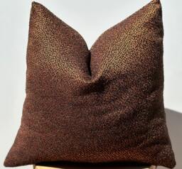 Copper Chenille Pillow Cover, Textured Black & Brown Throw