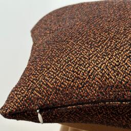 Copper Chenille Pillow Cover, Textured Black & Brown Throw - thumbnail 3