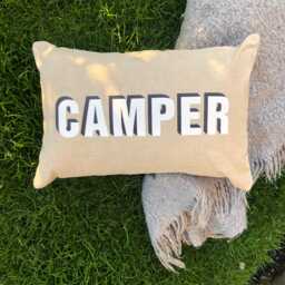 Personalised Modo Word Linen Cushion/ Made in Yorkshire /Typographic Scatter Cushion - thumbnail 1