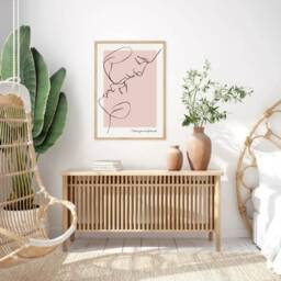 Blush Pink Wall Art Couples Print Home Decor Accessories Bedroom Prints Minimalist Quotes Line - thumbnail 3