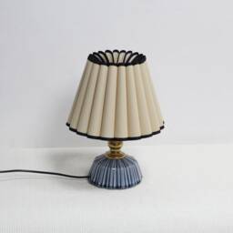 Handmade Khaki Fabric Table Lamp Ceramic Base, Black Trim-9#