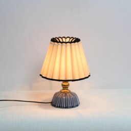 Handmade Khaki Fabric Table Lamp Ceramic Base, Black Trim-9# - thumbnail 4