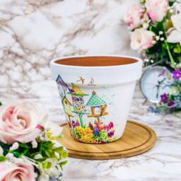 Bird Decoupaged Terracotta Plant Pot, Garden Planter - thumbnail 3